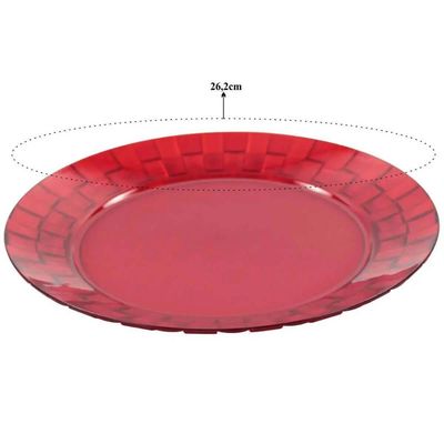Kit 12 Pratos Vermelhos Grandes 26cm Crippa Servir Mesa Posta Eventos Porções Aperitivos