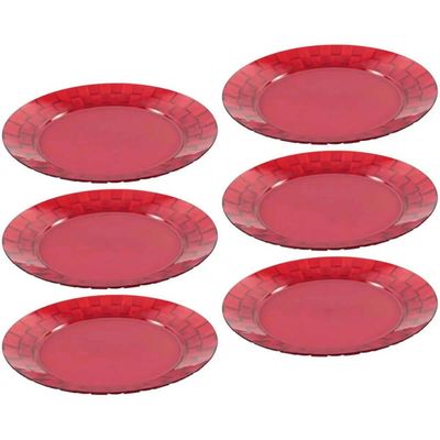 Kit 12 Pratos Vermelhos Grandes 26cm Crippa Servir Mesa Posta Eventos Porções Aperitivos