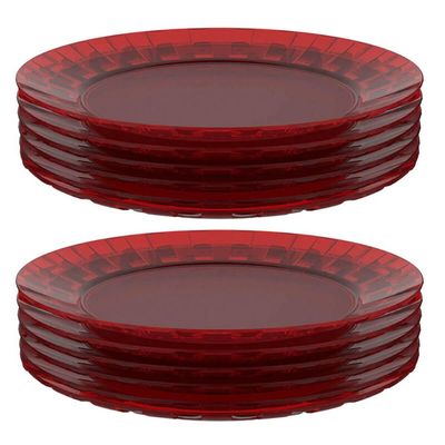 Kit 12 Pratos Vermelhos Grandes 26cm Crippa Servir Mesa Posta Eventos Porções Aperitivos