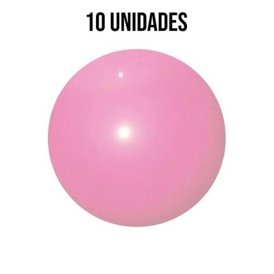 Bola De Vinil Lisa Rosa Claro - 14 Polegadas - 10 Unidades