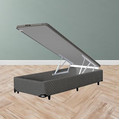 Base Box para Colchão King Size MGA Itaflex Universal com Baú e Pistão à Gás, 34x96x203cm - Grafite Grafite