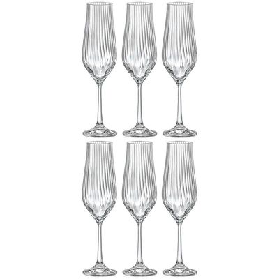 Conjunto de Taças para Champanhe Bohemia Tulipa Optic em Cristal 170ml - 6 Peças Transparente
