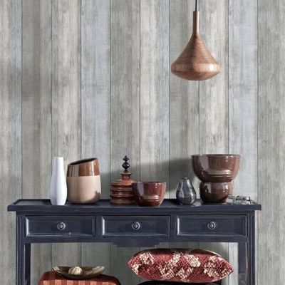 Papel De Parede Hana Madeira Cinza 2601-4