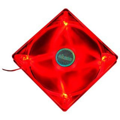 Microventilador Gabinete Akasa 80mm Cristal Vermelho. 4 LED´s na cor Vermelho. AK-170CR-4RDS