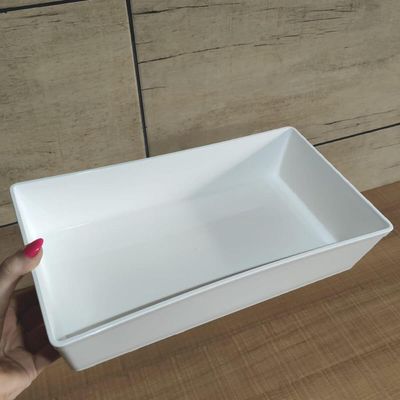 10 Travessas Retangular 3l Branca Grande Servir a Mesa Salada Sobremesa Risoto Petisco Coza