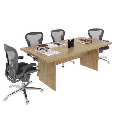 Mesa de Reunião para Escritório 100x200cm ME4119 Amêndoa Tecnomobili