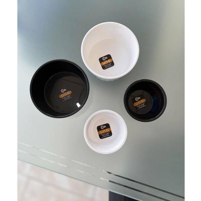Ramekin Plástico Preto Canelado 200ml 9,7cm Uno Coza Tigela Bowl Sobremesa