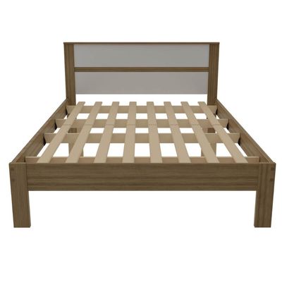 Cama de Casal Amêndoa Branco 146,7x196x92cm MDP Tecnomobili CM8005 até 260kg