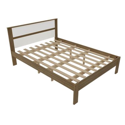 Cama de Casal Amêndoa Branco 146,7x196x92cm MDP Tecnomobili CM8005 até 260kg