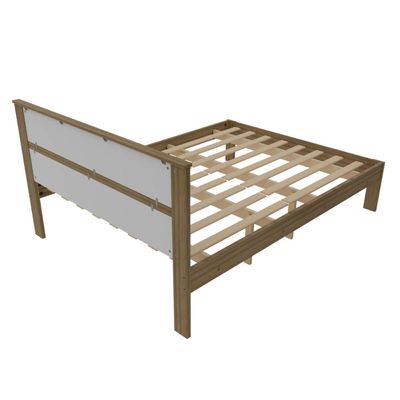 Cama de Casal Amêndoa Branco 146,7x196x92cm MDP Tecnomobili CM8005 até 260kg