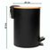 Kit 2 Lixeiras 5L Metal Redonda com Pedal Preta Tampa Bambu Balde Interno Banheiro