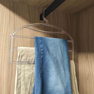 Kit 20 Cabides Triplos Organizar Calças Calceiros Transparentes Closet Guarda Roupas Cinquetti