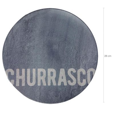 Kit 4 Pratos Rasos Tramontina Churrasco Stone Porcelana 28cm Mesa Posta Jantar