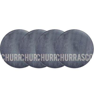 Kit 4 Pratos Rasos Tramontina Churrasco Stone Porcelana 28cm Mesa Posta Jantar