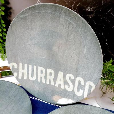 Kit 4 Pratos Rasos Tramontina Churrasco Stone Porcelana 28cm Mesa Posta Jantar