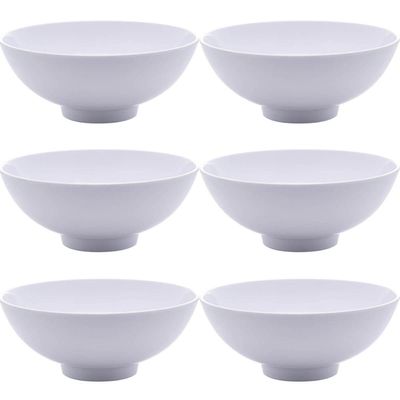 Conjunto 6 Bowls de Melamina Brancos 400ml Cumbuquinhas Tigelas Lyor Sobremesa Frutas