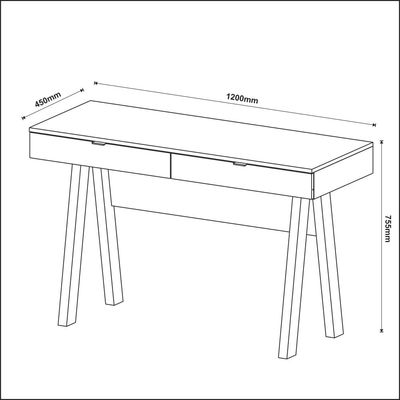 Escrivaninha Cavalete 120cm com 2 Gavetas ME4128 Nogal Tecnomobili