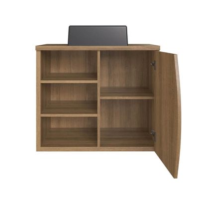 Gabinete Suspenso 70cm Laura Mel Cuba Preta Porta e 2 Prateleiras