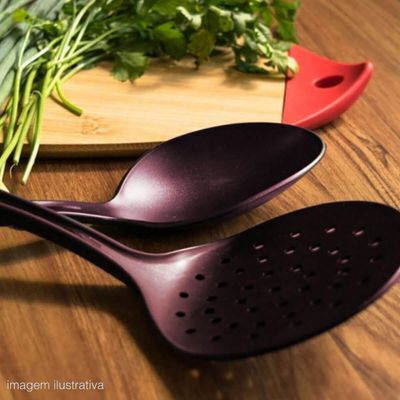 Kit 12 Espumadeiras Cozinha Fritura Arroz Escumadeira de Nylon Kitch Crippa Amêndoa