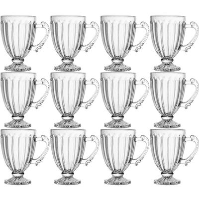 12 Xícaras Taças de Cristal 200ml com Pé Imperial Lyor Cafet