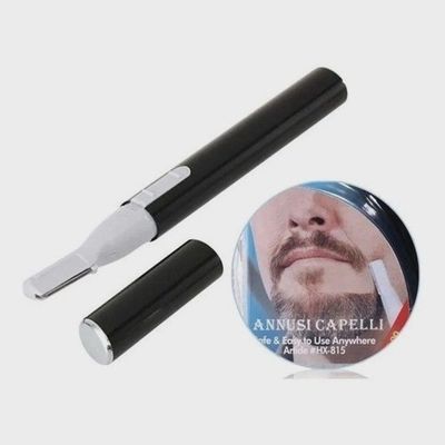 Mini Aparador Elétrico Sobrancelhas Buço Caneta Depiladora Caneta Preta