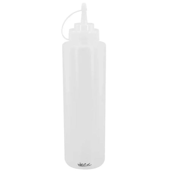 Kit 12 Bisnagas Plásticas Graduadas Weck 1L Flexíveis Molhos Maionese Ketchup Profissional