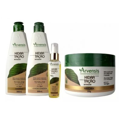 Kit Arvensis Hidratação Shampoo Condicionador Argan Mascara 250g