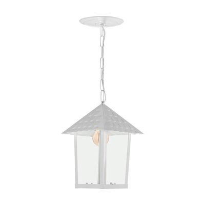 Lustre Pendente Blumenau Colonial Quadrado Vidro Liso E27 Bivolt Branco