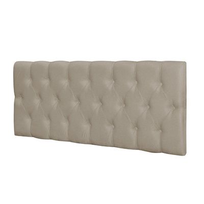 Cabeceira Paris Queen Cama Box Corino Bege