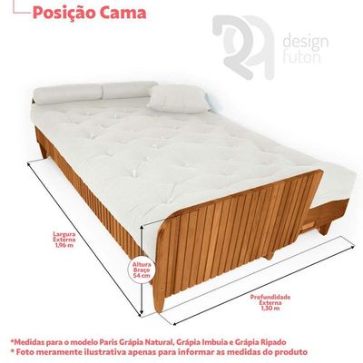 Sofá Cama Paris Ii Ripado Acquablock Madeira Maciça Natural