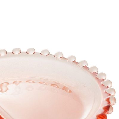 Petisqueira Cristal C-3 Divisões Oval Pearl Rosa 30x15x2cm 28465 - Wolff