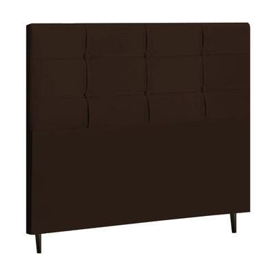 Cabeceira New Hylux Estofada Com Botão De Tecido Para Cama Box Solteiro 94cm Marrom