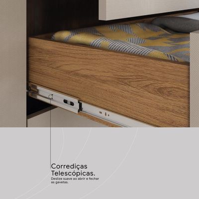 Guarda Roupa Casal 6 Portas Com Espelho E 4 Gavetas Giardino Prime Tx Amêndola Touch-nude