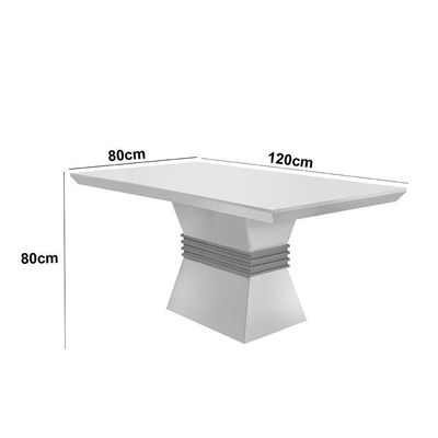 Mesa Para Sala De Jantar Lucy 120cm Em Mdf E Vidro
