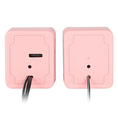 Caixa De Som 2.0 Usb 5v 2x 1w Com Controlador De Volume Rosa