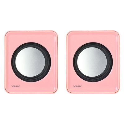 Caixa De Som 2.0 Usb 5v 2x 1w Com Controlador De Volume Rosa