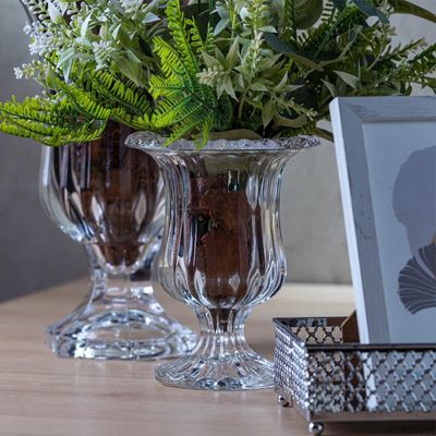 Vaso de Vidro para Flores Decoração 11x14,5cm Escritório Sala Hall de Entrada Lyor