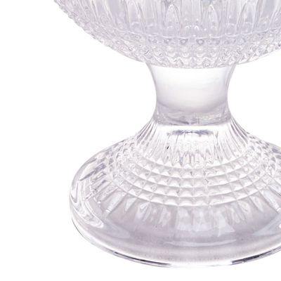 Potiche Decorativo Wolff Queen em Cristal com Pé Transparente
