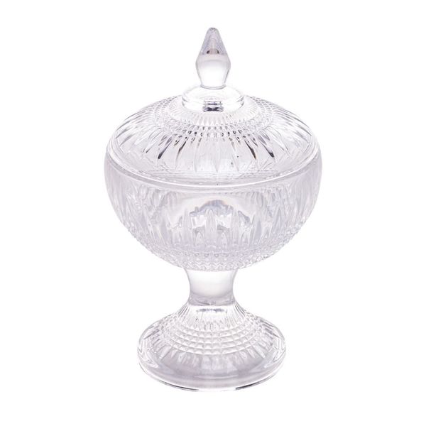 Potiche Decorativo Wolff Queen em Cristal com Pé Transparente