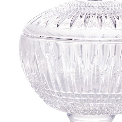 Potiche Decorativo Wolff Queen em Cristal com Pé Transparente
