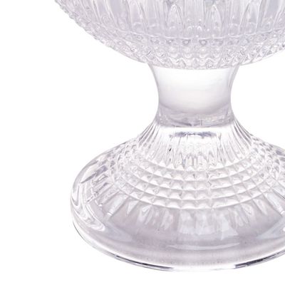 Potiche Decorativo Wolff Queen em Cristal com Pé Transparente