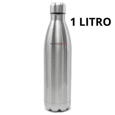 Garrafa de Inox 1 Litro Resistente a Vácuo - Squeeze para Academia, Esportes, Suco e Chá
