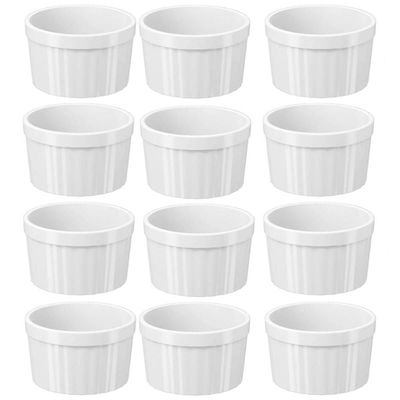 12 Ramekins Brancos 220ml Molheira Sobremesa Petiscos Uno Coza Restaurante Lanchonete