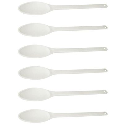 Kit 6 Colheres Grandes para Cozinha Industrial 59cm Plástico Brancas Restaurantes
