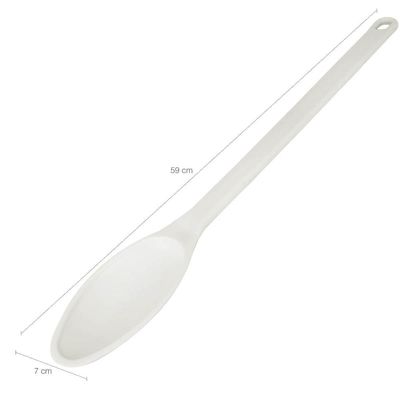 Kit 6 Colheres Grandes para Cozinha Industrial 59cm Plástico Brancas Restaurantes