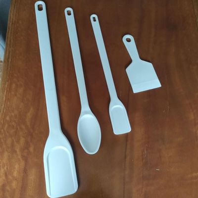 Kit 6 Colheres Grandes para Cozinha Industrial 59cm Plástico Brancas Restaurantes