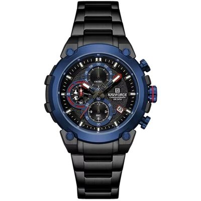 Relógio Masculino Quartzo Com Cronógrafo Esportivo Impermeavel Em Aço Inoxidável Azul