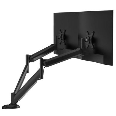 Suporte Para Monitor Até 28 Duplo Com Regulagem Contínua De Altura Octoo Clipway-m2 Base Prateado