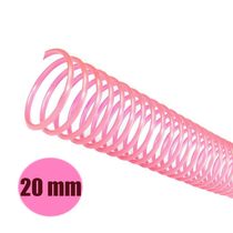 Espirais para Encadernação rosa Transparente 20mm 120 Folhas 70 und