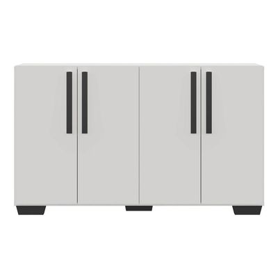 Aparador Buffet 4 Portas Com Pés Quadrados Branco/preto